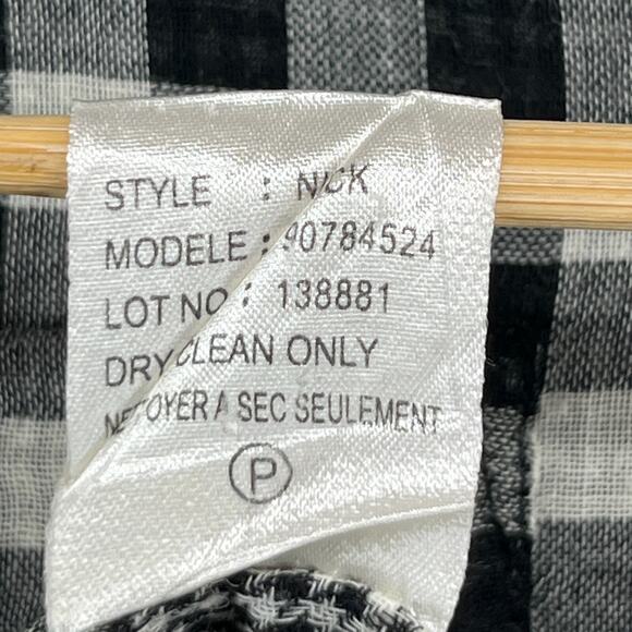 THEORY Shirt Mens XL Cotton Wool Gauze Gingham Check Button Up Double Face Black - Picture 13 of 16